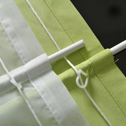 Doppel Raffrollo Palma Microsatin matt Voile Faltgardinen Faltrollo Schlaufenrollo mit Universalgardinenband 20410