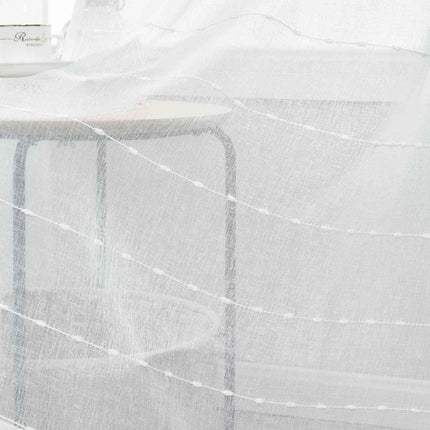 Halbtransparente Gardine mit Ösen »Kassel« Chenille Leinenbindung Streifen Grobfaserig 202470