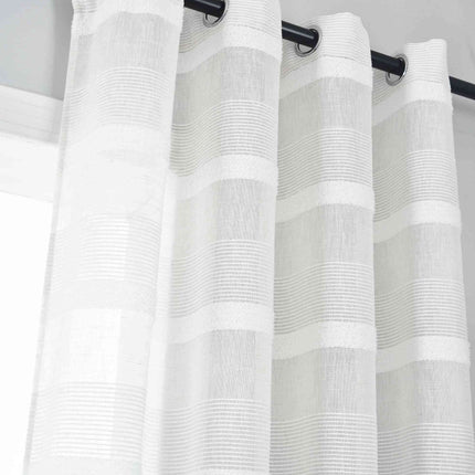 2er Set Halbtransparente Gardine mit Ösen HxB 245x140 cm Natur Meliert »Halle« Chenille Leinenbindung Lichtdurchlässig Halbtransparent 202480-2