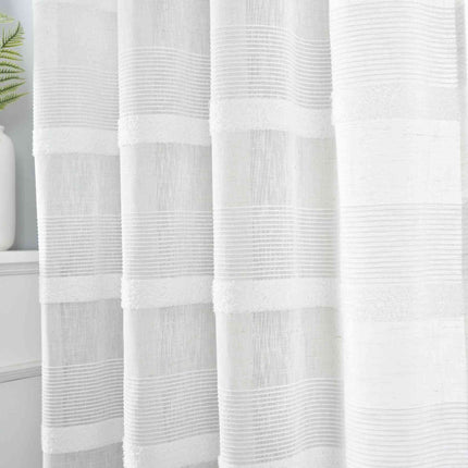 2er Set Halbtransparente Gardine mit Ösen HxB 245x140 cm Natur Meliert »Halle« Chenille Leinenbindung Lichtdurchlässig Halbtransparent 202480-2