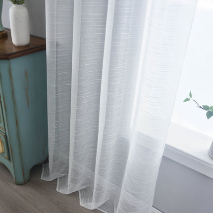 2er Set Gardinen »Dresden« Ösen HxB 245x135 cm Natur Raffhalter filigran leicht modern elegant Linienmuster 202440-2