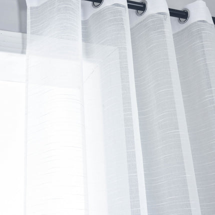 2er Set Gardinen »Dresden« Ösen HxB 245x135 cm Natur Raffhalter filigran leicht modern elegant Linienmuster 202440-2