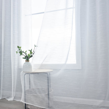 Gardine »Dresden« Ösen HxB 245x135 cm Natur Raffhalter filigran leicht modern elegant Linienmuster 202440