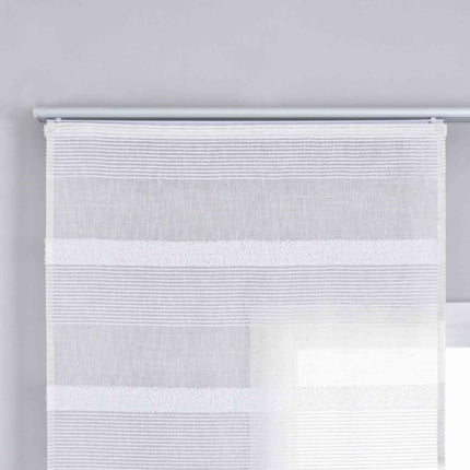 Halbtransparente Schiebegardine mit Paneelwagen HxB 245x60 cm Natur Meliert »Halle« Chenille Leinenbindung Lichtdurchlässig Halbtransparent 202480P