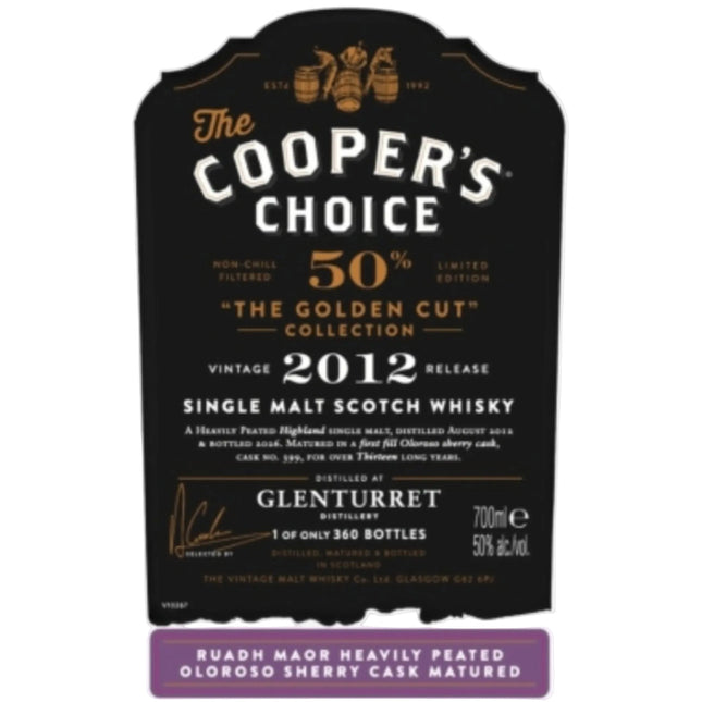 Glenturret (Ruadh Maor) Heavily Peated 13 2012/2025 - The Cooper's Choice - The Golden Cut Collection - Oloroso Cask Matured