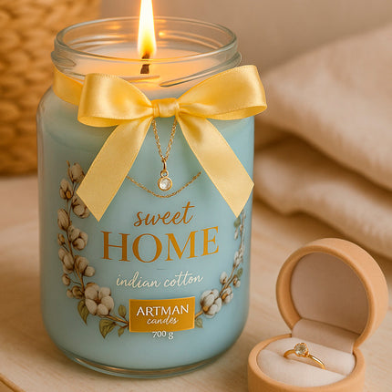 Schmuckkerze - XXL Duftkerze mit Schmuck - Luxus Edition