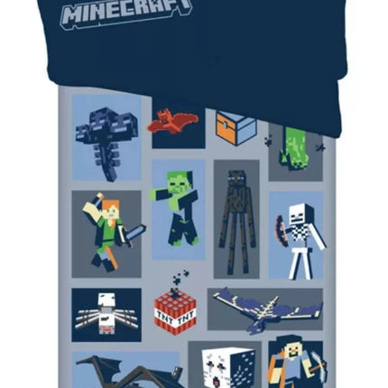 Minecraft Bettwäsche - Creeper Enderman 140x200 cm Kissen und Decke