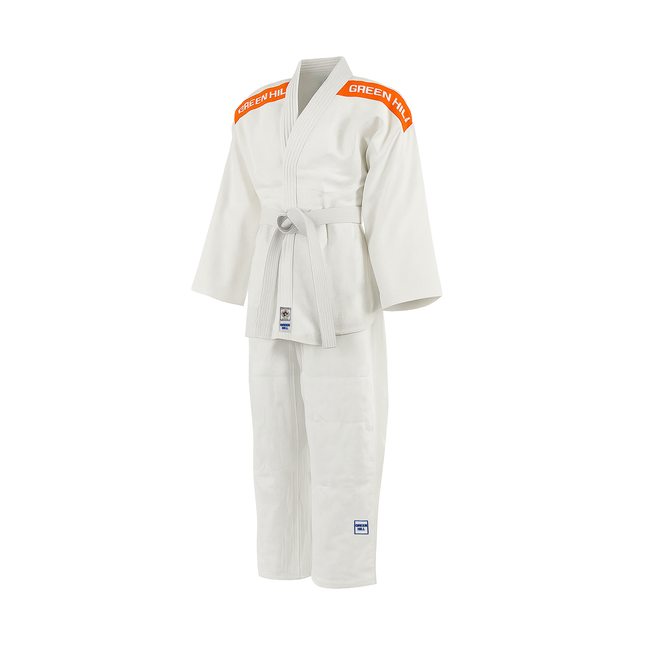 Judoanzug OLYMPIC 950 g/cm³ mit orangen Schulterstreifen