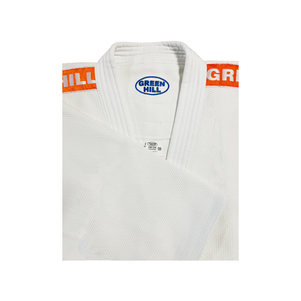 Judoanzug OLYMPIC 950 g/cm³ mit orangen Schulterstreifen