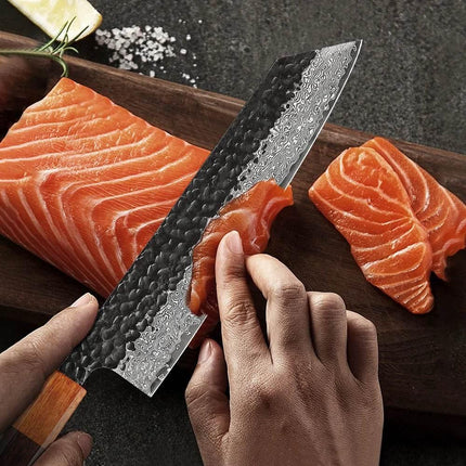 Japanisches Kiritsuke Damastmesser 20 cm | 67 Lagen - Handgeschmiedet