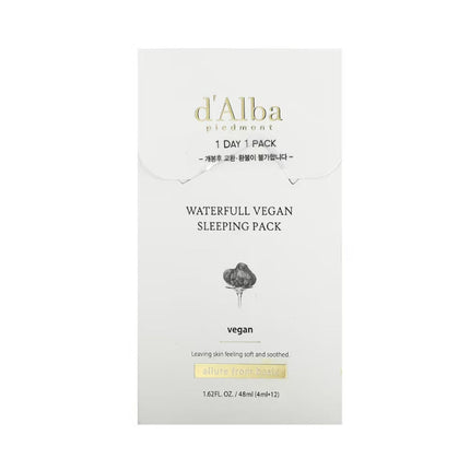 d'Alba | Waterfull Vegan Sleeping Pack – 4 ml x 12 Sachets