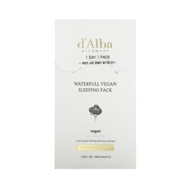 d'Alba | Waterfull Vegan Sleeping Pack – 4 ml x 12 Sachets