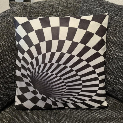 3D Druck Designer Kissenbezug Schwarz- weißer Strudel - 45cm x 45cm
