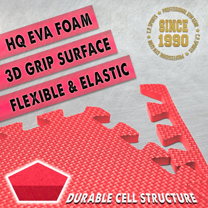 Puzzlematten aus hochwertigem und elastischem EVA-Schaum 25x25 = 1,5 m² - C.P. Sports K1000
