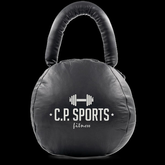 Kettlebell aus robustem abwaschbarem Kunstleder- Schwarz - C.P.Sports K50