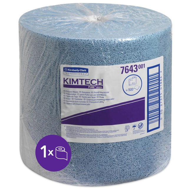 Kimtech® Prozeßwischtücher - Großrolle / Blau - 1 Roll  x 500 Sheets | Karton (1 Rolle)