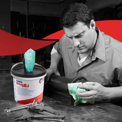 WypAll® Wischtücher - Grün /90 tücher - 6 Buckets  x 90 Sheets | Karton (6 Spendereimer)