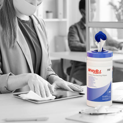 WypAll® Flächendesinfektionstücher - Spendereimer / Weiß /200 - 10 Tubs  x 200 Sheets | Karton (10 Eimer)