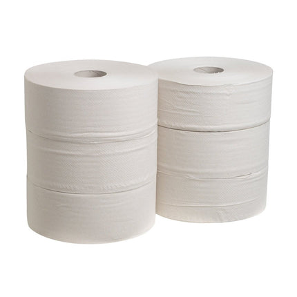 Hostess™ NATURA Toilettenpapier - Jumbo / Weiß /525 M / 60 - 6 Rolls  x 1 Toilet Tissue Sheet | Karton (6 Rollen)