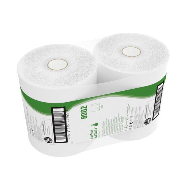 Hostess™ NATURA Toilettenpapier - Jumbo / Weiß /525 M / 60 - 6 Rolls  x 1 Toilet Tissue Sheet | Karton (6 Rollen)