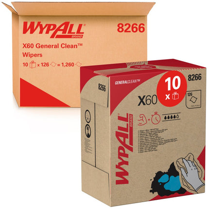 WypAll® X60 Genral Clean - Zupfbox / Weiß - 10 Boxes  x 126 Sheets | Karton (10 Boxen)