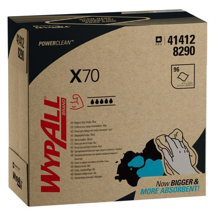 WypAll® X70 PowerClean - Zupfbox / Blau - 10 Boxes  x 100 Sheets | Karton (10 Boxen)