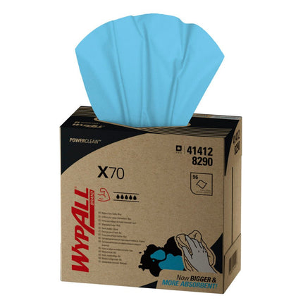 WypAll® X70 PowerClean - Zupfbox / Blau - 10 Boxes  x 100 Sheets | Karton (10 Boxen)