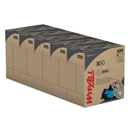 WypAll® X80 PowerClean - Zupfbox / Stahlblau - 5 Boxes  x 80 Sheets | Karton (5 Boxen)