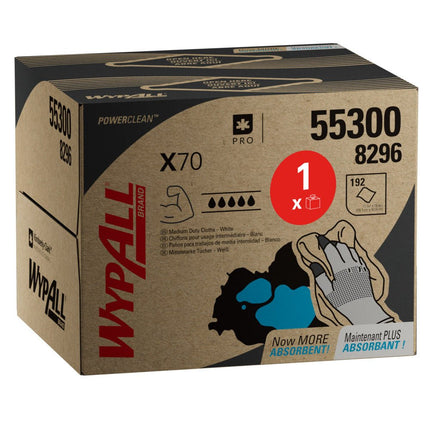 WypAll® X70 PowerClean - BRAG™ Box / Weiß - 1 Brag Box  x 200 Sheets | Karton (1 Box)