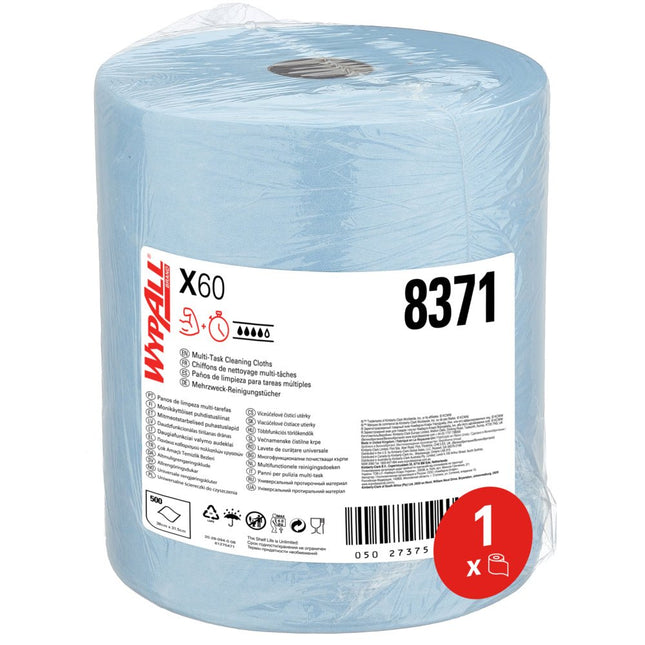 WypAll® X60 General Clean - Großrolle / Blau - 1 Roll  x 500 Sheets | Karton (1 Rolle)