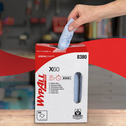 WypAll® X60 Genral Clean - Zentralentnahme  / Blau - 1 Roll  x 150 Sheets | Karton (1 Rolle)