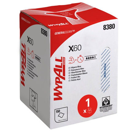 WypAll® X60 Genral Clean - Zentralentnahme  / Blau - 1 Roll  x 150 Sheets | Karton (1 Rolle)