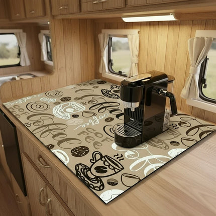 Abtropfmatte "Coffee" schnell trocknend fürs Wohnmobil