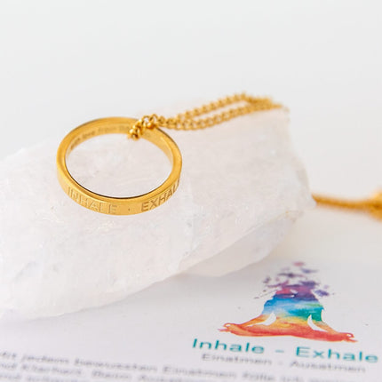 Kette mit Ring | vergoldet | Inhale Exhale