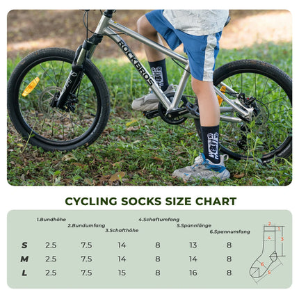 Kinder Fahrradsocken mit 5A Antibakteriell Kompressionszonen Katzenpfoten Design