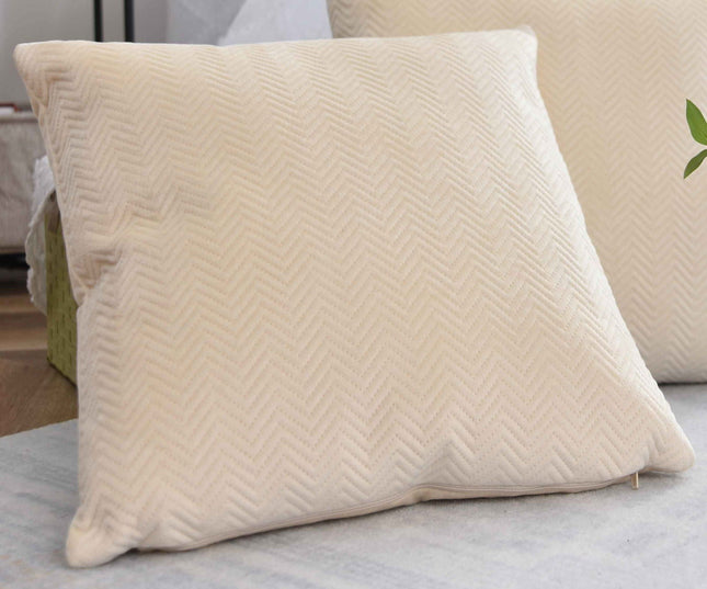 Kissen Dekokissen Jacquard »GRETA« mit Fischgrät-Design pflegeleicht Reißverschluss weiche 320g Füllung - Vielfältige Farbauswahl 2023510