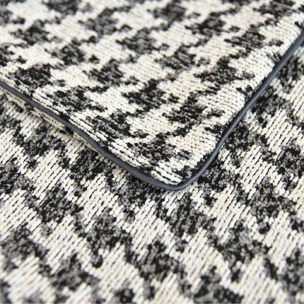 Kissen LxB 40x40 cm Creme Schwarz »PARIS« mit Füllung Ausgefallenes Hahnentritt-Muster schwarzes Paspelband 2023320K