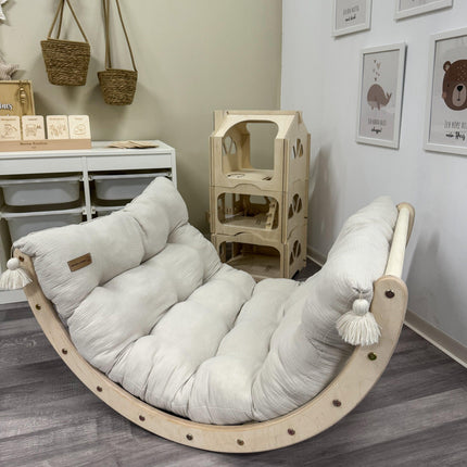 Kletterbogen & Wippe aus Holz - groß | Natur