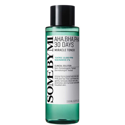 SOME BY MI | AHA BHA PHA 30 Days Miracle Toner - Teatree 10.000 PPM Niacimamide 2%- 150 ml