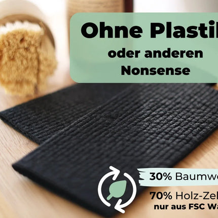 Geschenkset schwedische Spüllappen Schwarz (2x)