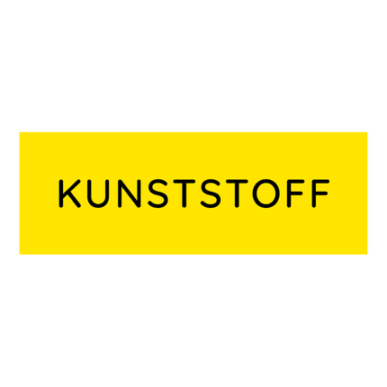 Novocal Farbiger Wertstoffaufkleber groß, mit Text:  Kunststoff (Gelb) | Packung (1 Stück)