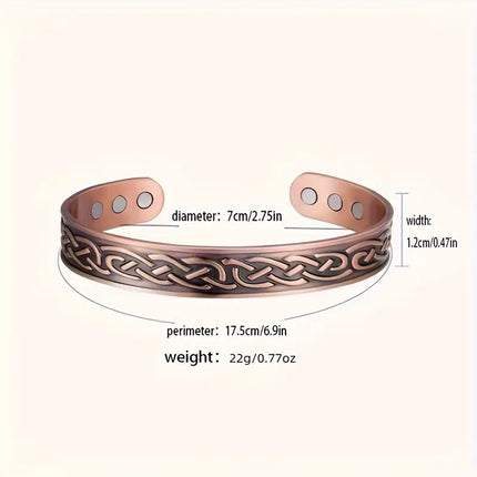 Kupferschmuck Armreif mit Magneten  Wasserwellen für Herren