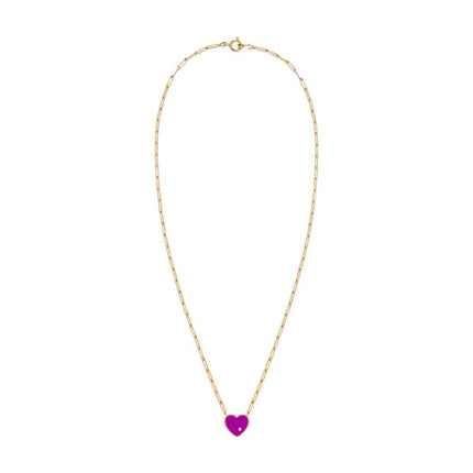 Solitär-Halskette Pm Coeur aus 9 Karat Gold und Diamant