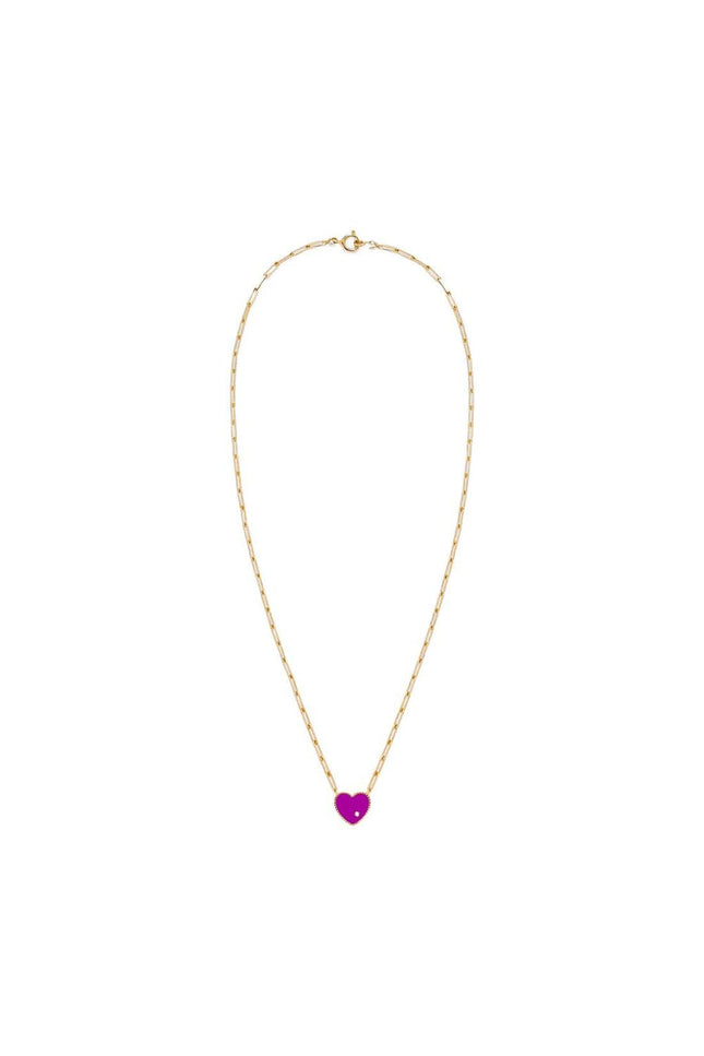 Solitär-Halskette Pm Coeur aus 9 Karat Gold und Diamant