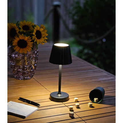 Tischleuchte Lampe Leuchte LED weiß schwarz Batterie Leselampe Nachttischlampe