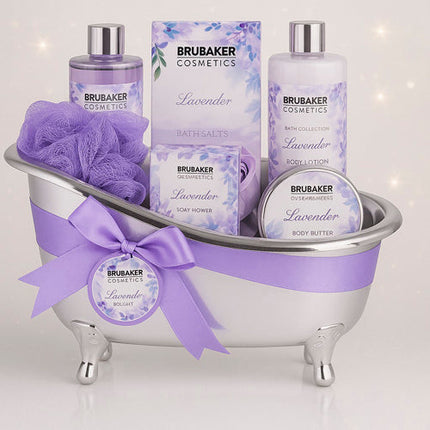 Wellness Geschenkset, 7-teilig, Dusch-Beauty-Set in dekorativer Badewanne