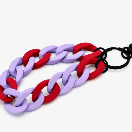 Schlüsselanhänger mit Karabiner "RUBBER EDITION" Lila/Rot