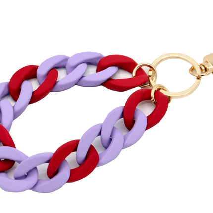 Schlüsselanhänger mit Karabiner "RUBBER EDITION" Lila/Rot