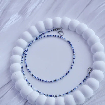 Perlenkette Blautöne – Zarte Perlenkette Blau