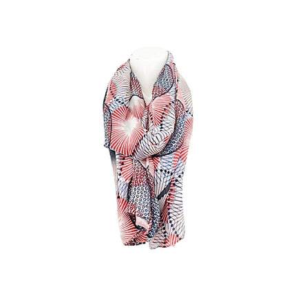 Sommer Damen Schal » Blue Navy Löwenzahn Design » leichter Sommerschal 180 x 90 cm » Halstuch mit abstraktem Muster » Damenschal weich & dünn